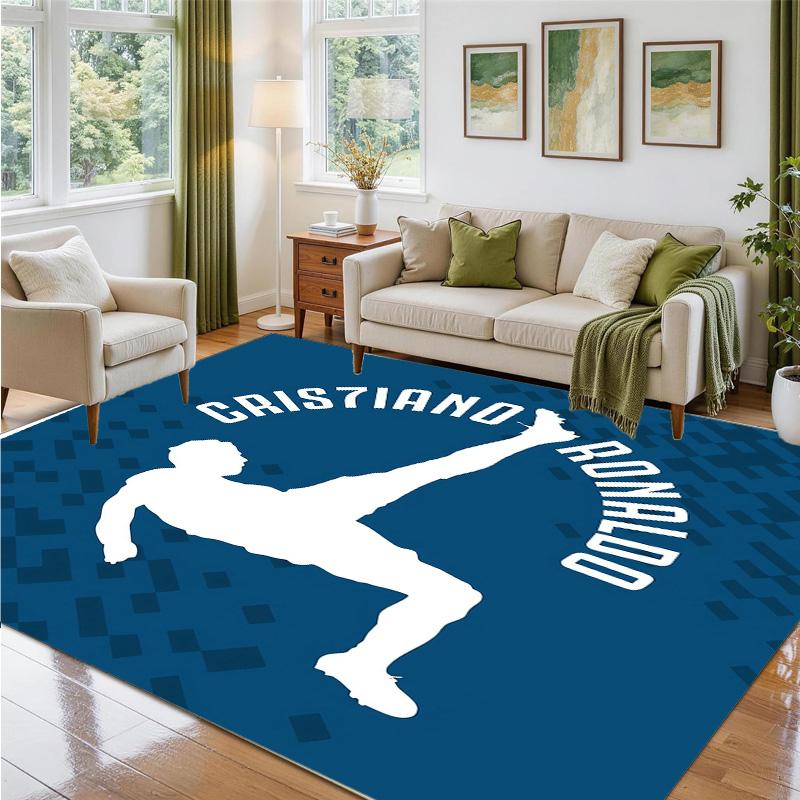 Cristiano Ronaldo Design Crystal Velvet Rug Soft Decorative Mat for Bedroom Entrance