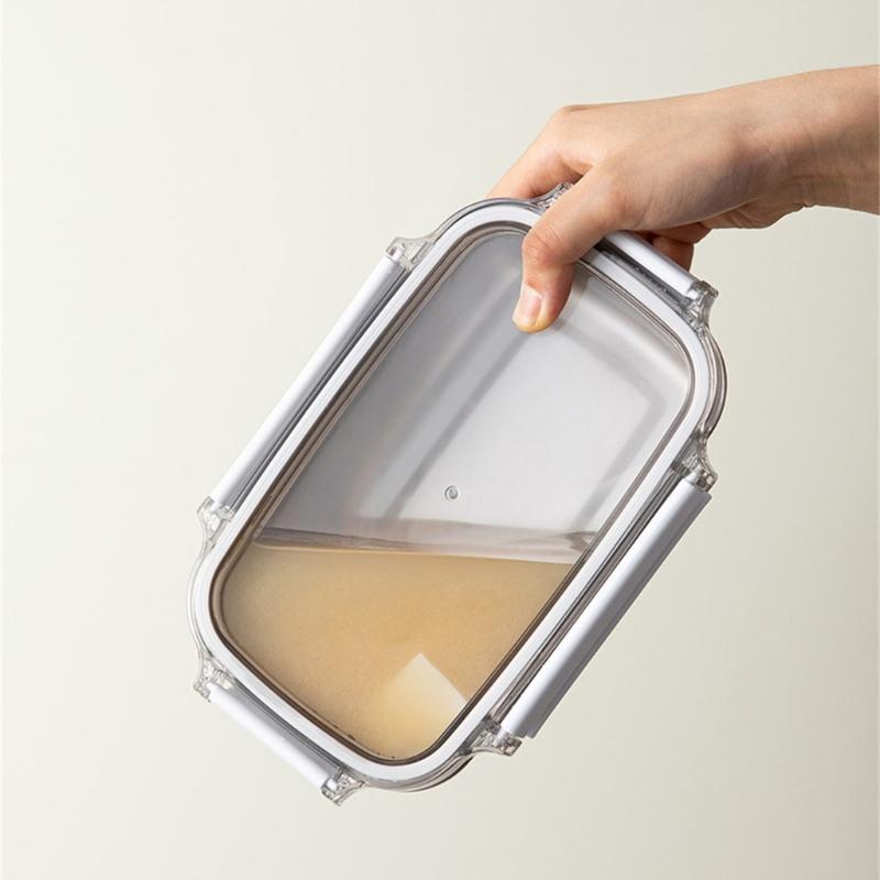 Stainless Steel Rectangular Container for Leftover Stackable Food Storage Bowl with Lid Multipurpose Lunch Holder