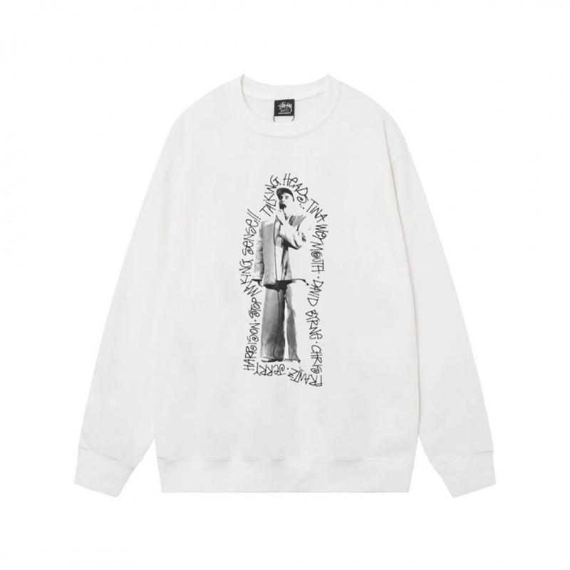 Unisex Oversized Cotton Crewneck Sweatshirt With Letter Dice Print Fall Youth Streetwear