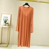 V-Neck Pleated Modal Cotton Long Nightdress - Women's Spring/Summer 2022 Collection