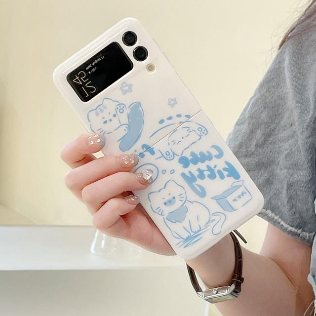 

Чехол для Samsung Z Flip 4, плоский складной чехол с милой собакой для Samsung Z Flip 3, 5 г, Zflip4, противоударный мягкий силиконовый чехол на заднюю панель Z Flip 4