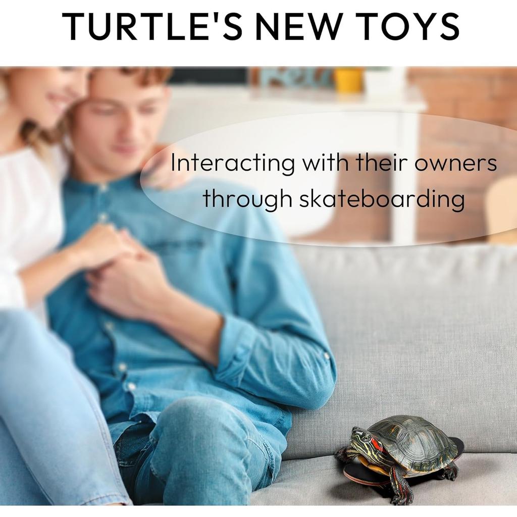 Turtle Skateboard Mini With Anti-Slip Pad, Smooth Rolling Wheels for Turtles, Tortoise and Bird Toys