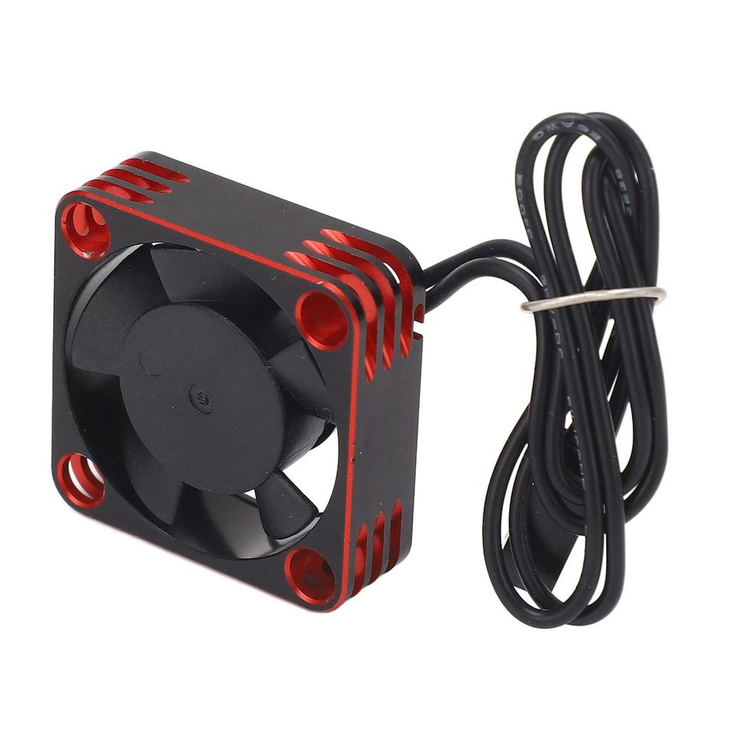 RC Car ESC Heatsink Fan, Lightweight RC Car Motor Cooling Fan, Aluminum and Plastic, DC 5-9V (Red)