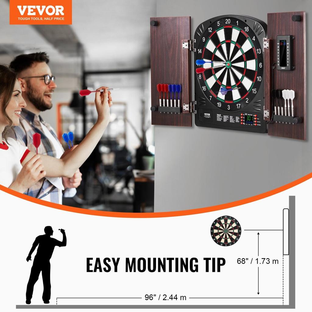 Dartboard and Cabinet Set Complete with All Accessories Easy Assembly