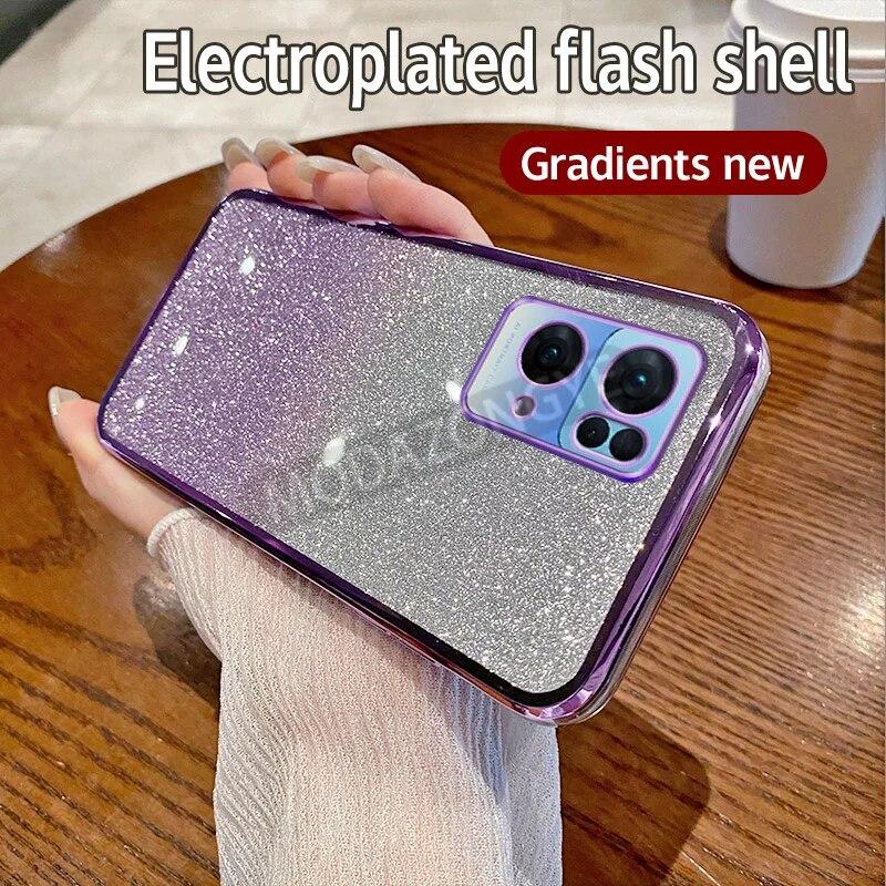 

Для OPPO Reno 7 Pro 5G гальванический мягкий блестящий чехол из ТПУ OPPO Reno 7 Pro 5G CPH2293 чехол для телефона для девочек и женщин CPH2293 фиолетовый