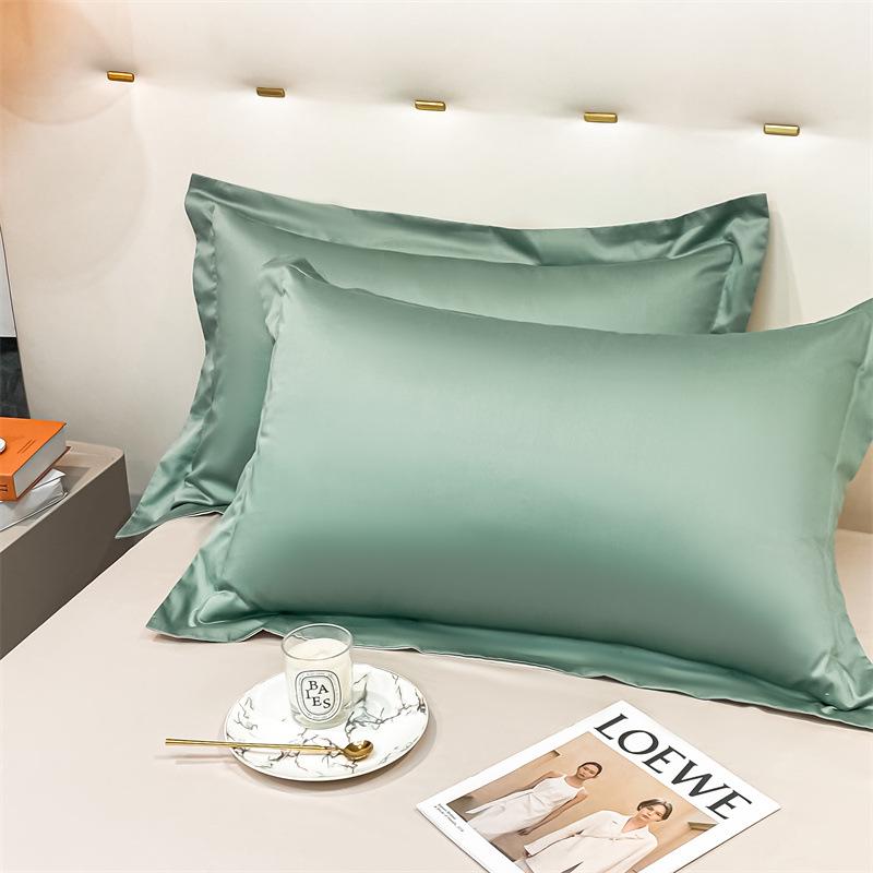 Pure Cotton Solid Color Long-Staple Pillowcase Pair – 100% Xinjiang Cotton, Single Piece, Simple Plain Design