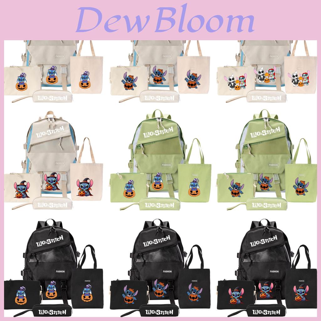 Stylish And Versatile Stitch Backpack Set With Four Unique Pieces For Students