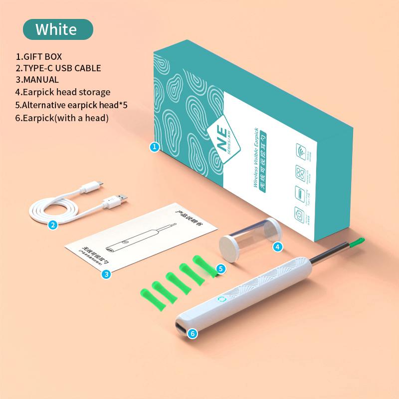 Wireless Ear Wax Remover Kit with HD Camera, Soft Silicone Tips - Safe Baby Adult Visual Ear Cleaner Tool