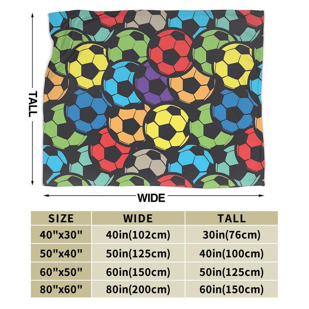 Soccer Ball Game Pattern Balls Sport Blanket Quality Warm Throw Blanket Winter Students Bedroom Aesthetic Bedspread