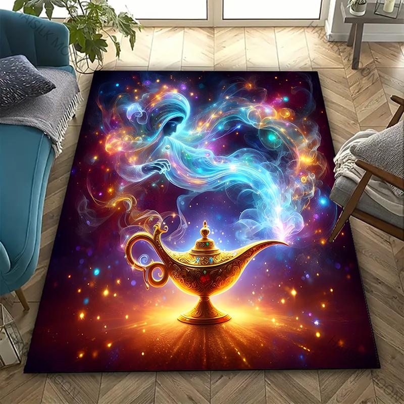 3D Wishing Lantern Pattern Carpet for Living Room Kids Bedroom Mat, Sofa Doormat Floor Rug Anti-slipTapete Decor Mat Funny Gift