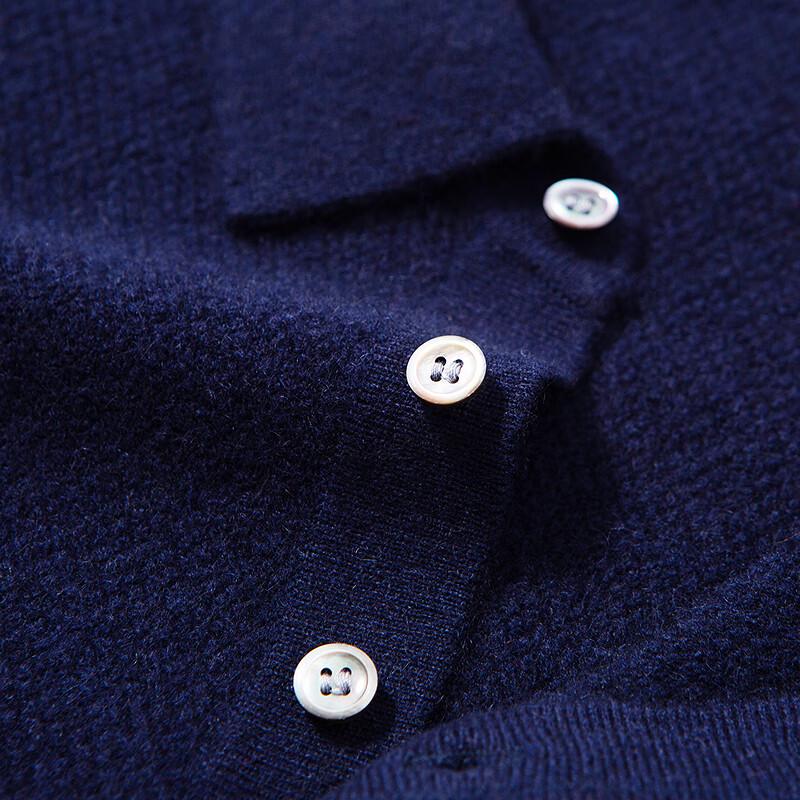 FAPAI Men's Solid Polo Neck Cashmere Sweater