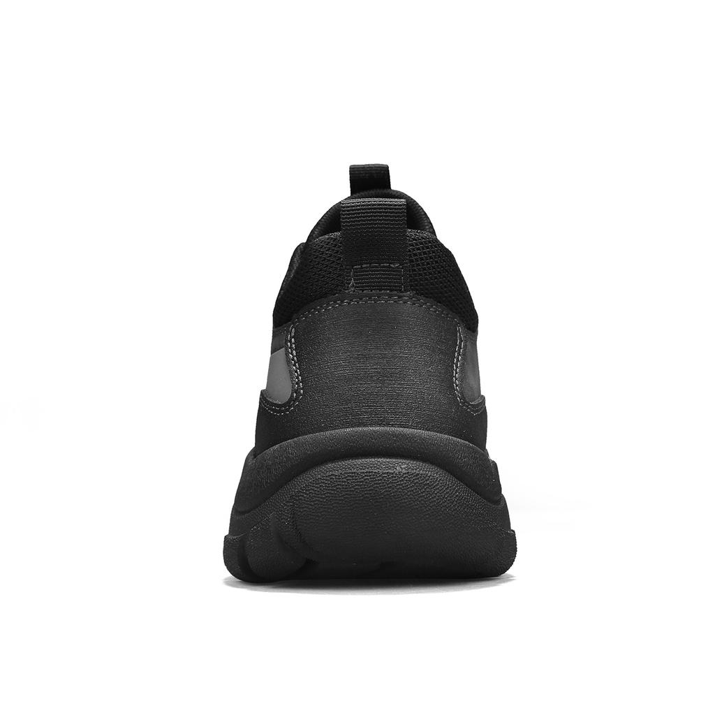 Men's Genuine Leather Outdoor Casual Shoes, All-Weather Walking Sneakers with Rubber Sole (Taupe, Black, Khaki) - Size 38-46