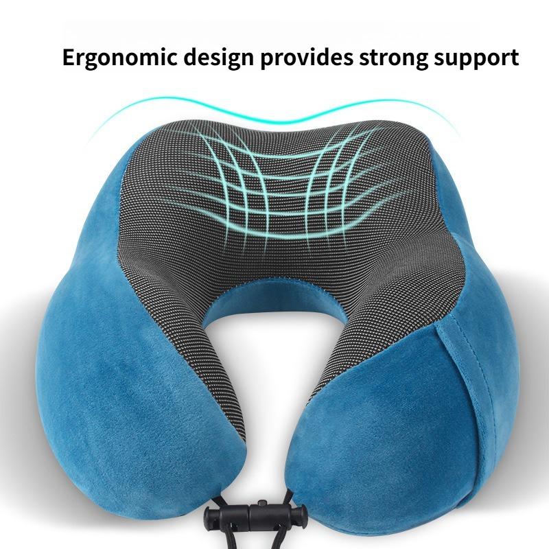 Memory Cotton U-shaped Travel Pillow Ergonomic Compliance Aircraft Office Headrests Relieve Neck Pressure with A Variety of Colors To Choose From