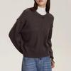 Versatile Women's Round Neck Knit Cardigan - Solid Color Zipper Outerwear for Autumn, Winter, and Spring