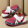 Fleece-Lined EVA Clogs with Cartoon Construction Vehicle Design - Warm Slip-On Winter Shoes for Autumn & Winter,Cold Weather Footwear
