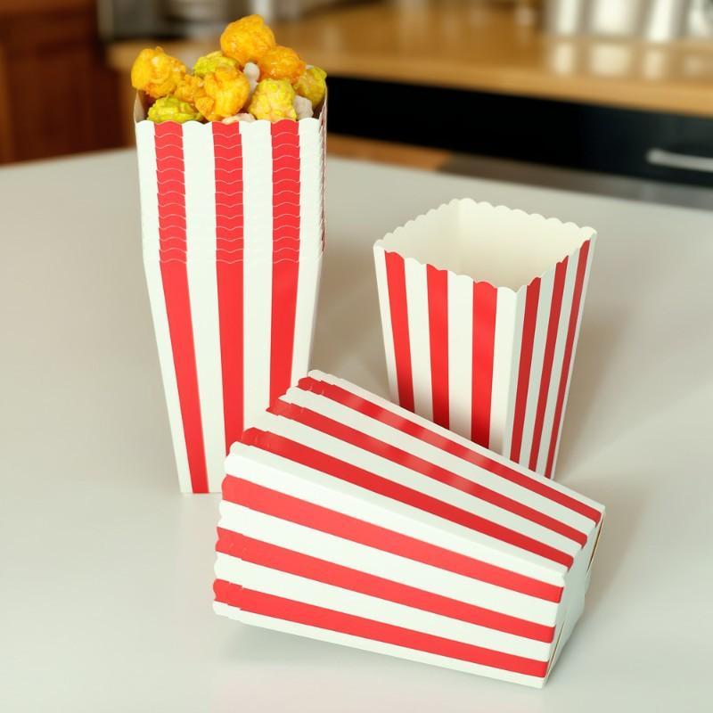 Affascinanti Scatole per Popcorn a Strisce da 20 Pezzi per Caramelle in Linea con i Temi delle Celebrazioni del Cinema