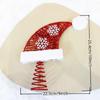 Coil Base Christmas Tree Accent, Metal Santa Hat Decoration with Simple Placement, Red Shine, Two Winter Motifs, White Trim, and Ball Detail