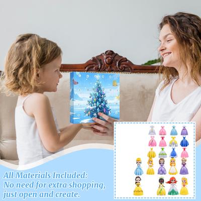 3D Stereo Blindbox Airplane Box24pc Princess ToysPrincess Advent Calendar Princess Transformer Toy 24 Days Christmas Countdown Gift Set BlindBox
