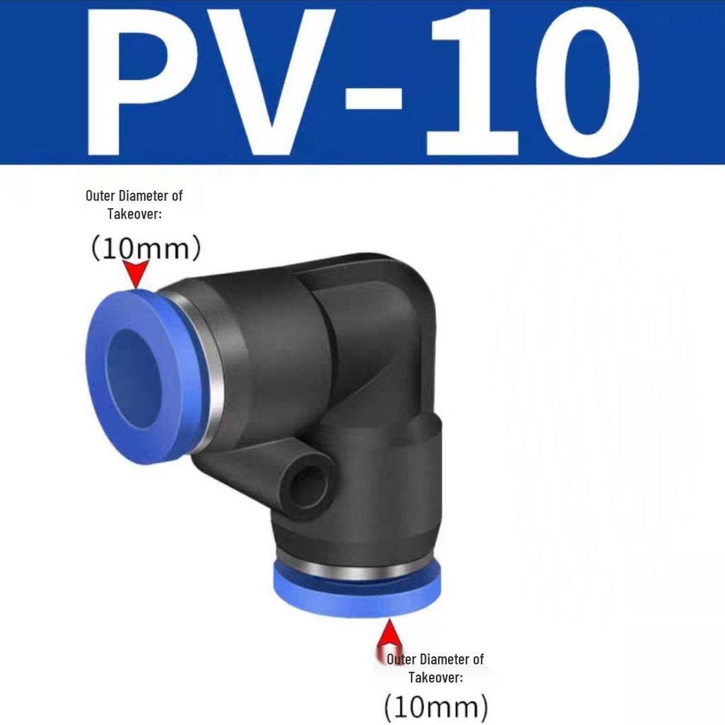 Pneumatic Quick Connect Right Angle 90° Elbow Hose Coupling PV-4/6/8/10/12/14/16