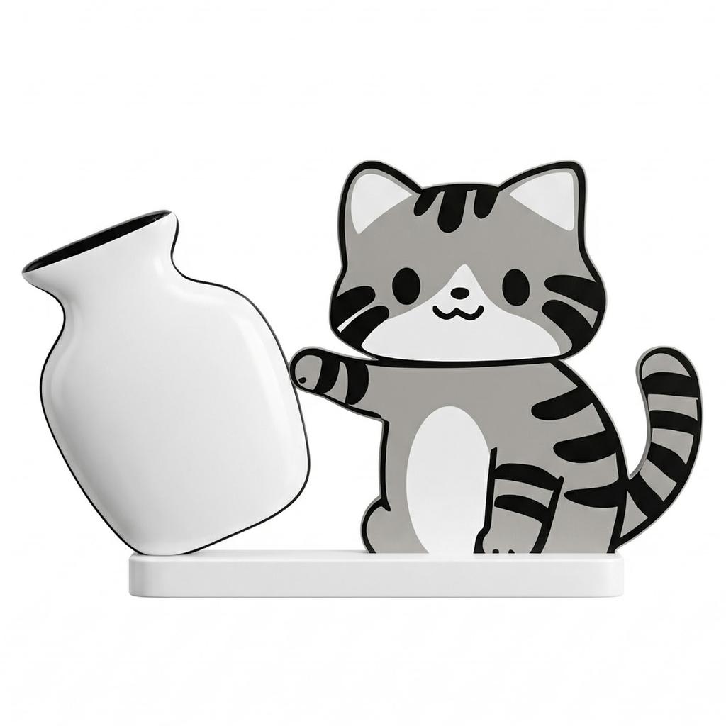 1-10PCS New Cat Pushing Vase Magnets Home Decor Fridge Magnet Cat Whisker Collection Memorial Box Home Office Decor For Gift