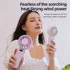 (White) Z35 Folding Cooling Fan USB Rechargeable Handheld Fan with Digital Display/5 Speed Settings