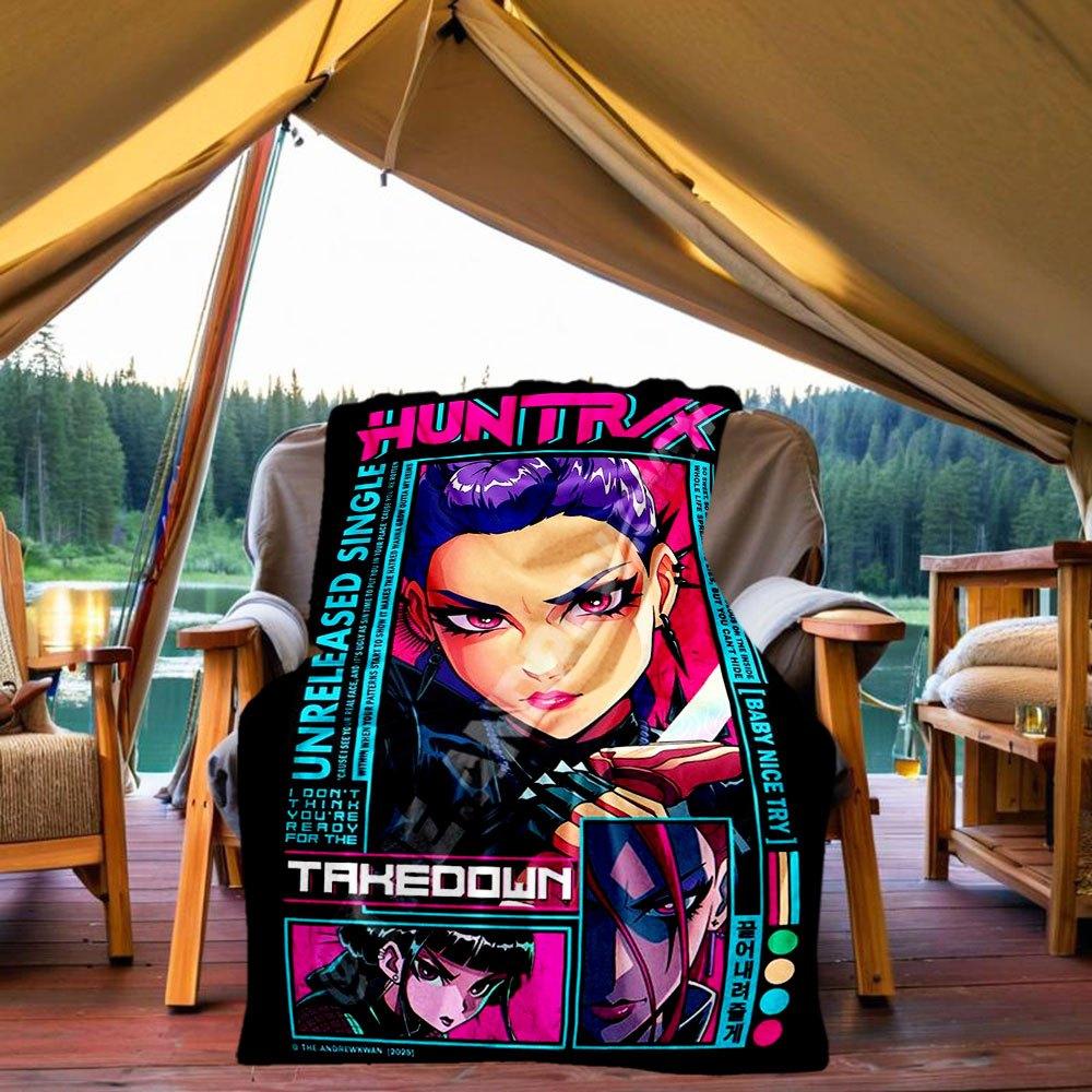 Unreleased Single: Takedown - Neon Cyberpunk Poster Art Print Blanket Lightweight Flannel Throw Blanket for Sofa, Bed, Travel, Camping, Liv 130x150cm