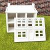1:12 Dollhouse Miniatures White Wooden Villa Small House Model Doll House Decor Micro Landscape Ornaments Pretend Play Toys Diy