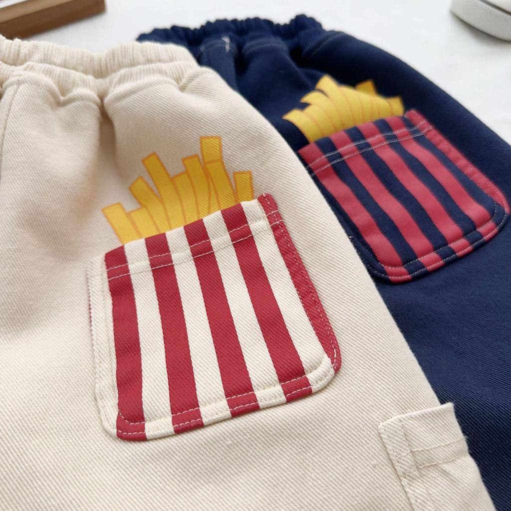 Japanese Style Autumn Children's Woven Pants for Boys and Girls