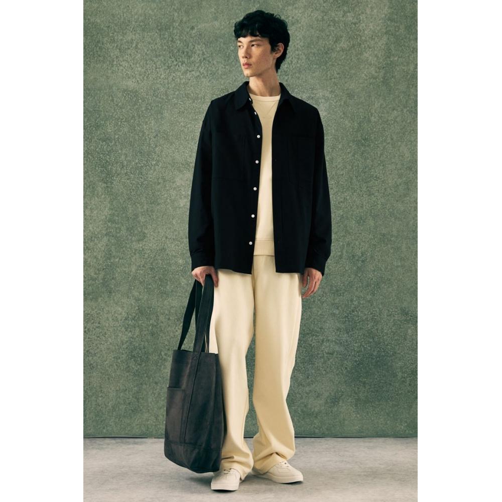 H M Loose Fit Oxford sHirt Black