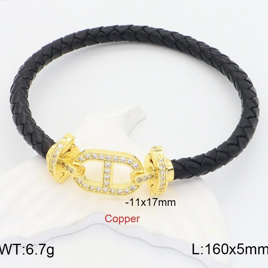 Pig Nose Red Rope Leather Rope Bracelet Men's and Women's 18k Gold Micro-inlaid with Diamonds Natal Year Couple's High-end DIY Hand Rope 2026