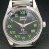VINTAGE HMT JAWAN HAND-WINDING INDIAN MENS BLACK COLOR DIAL WATCH A700283-5 R202-a700283