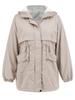 Women's 2024 Hooded Fur-Lined Windbreaker: Autumn/Winter Warm Zipper Jacket