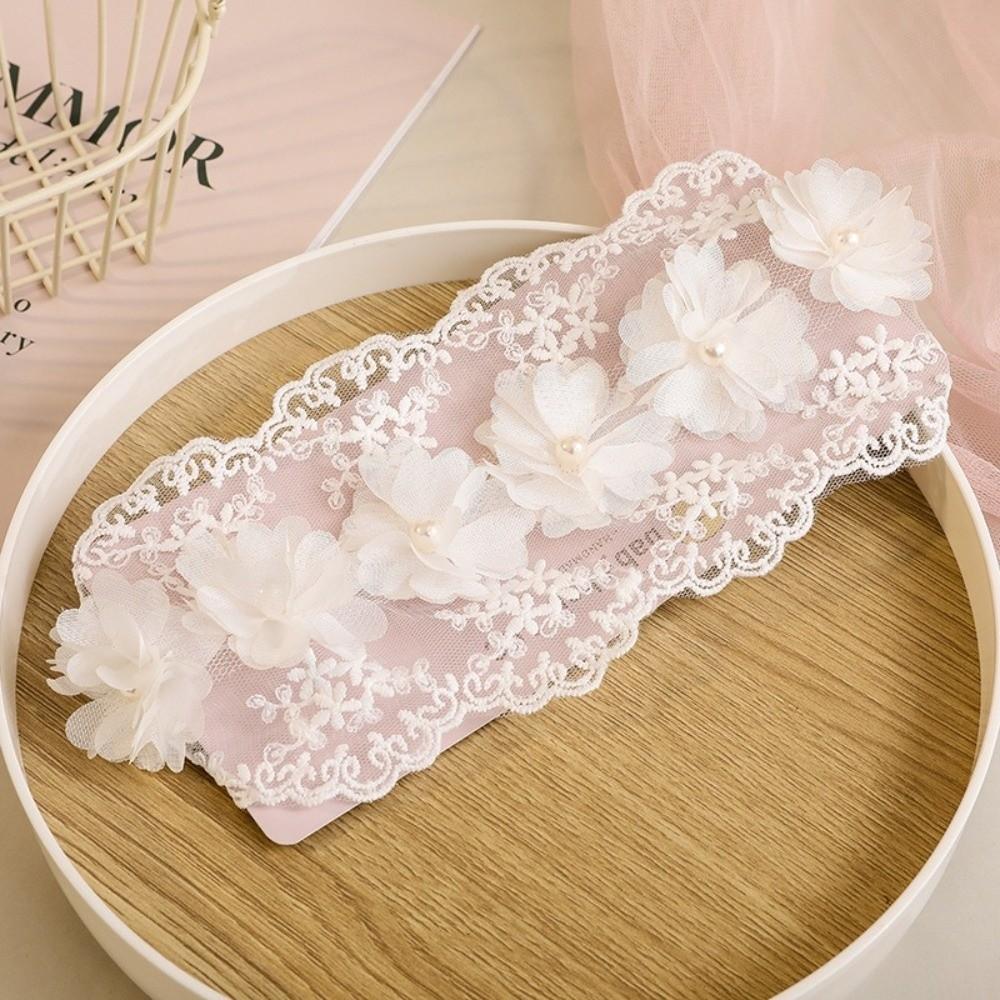 Newborn Infant Accessories Hollow Headband Elastic White Headwear Cute Lace Flowers Headpiece Princess Girl