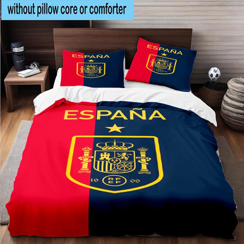 3pcs Spain's Royal Emblem Printed Bedding Set Duvet Cover Closure Includes 1 Duvet Cover & 2 Pillowcases Bedding Sets Home Decor Gifts