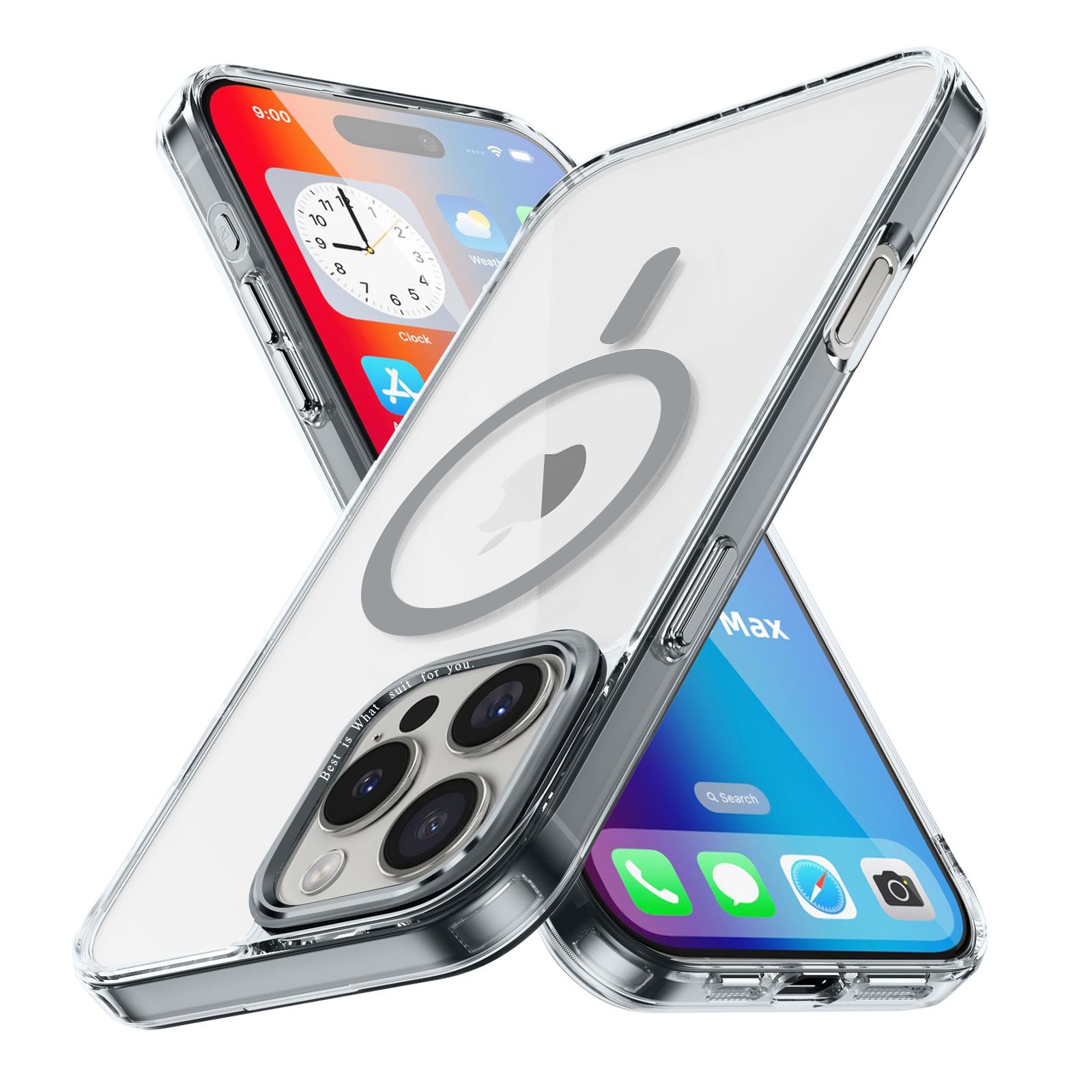 

For iPhone 16 Pro Max Case Compatible with MagSafe TPU+PC Transparent Phone Cover E