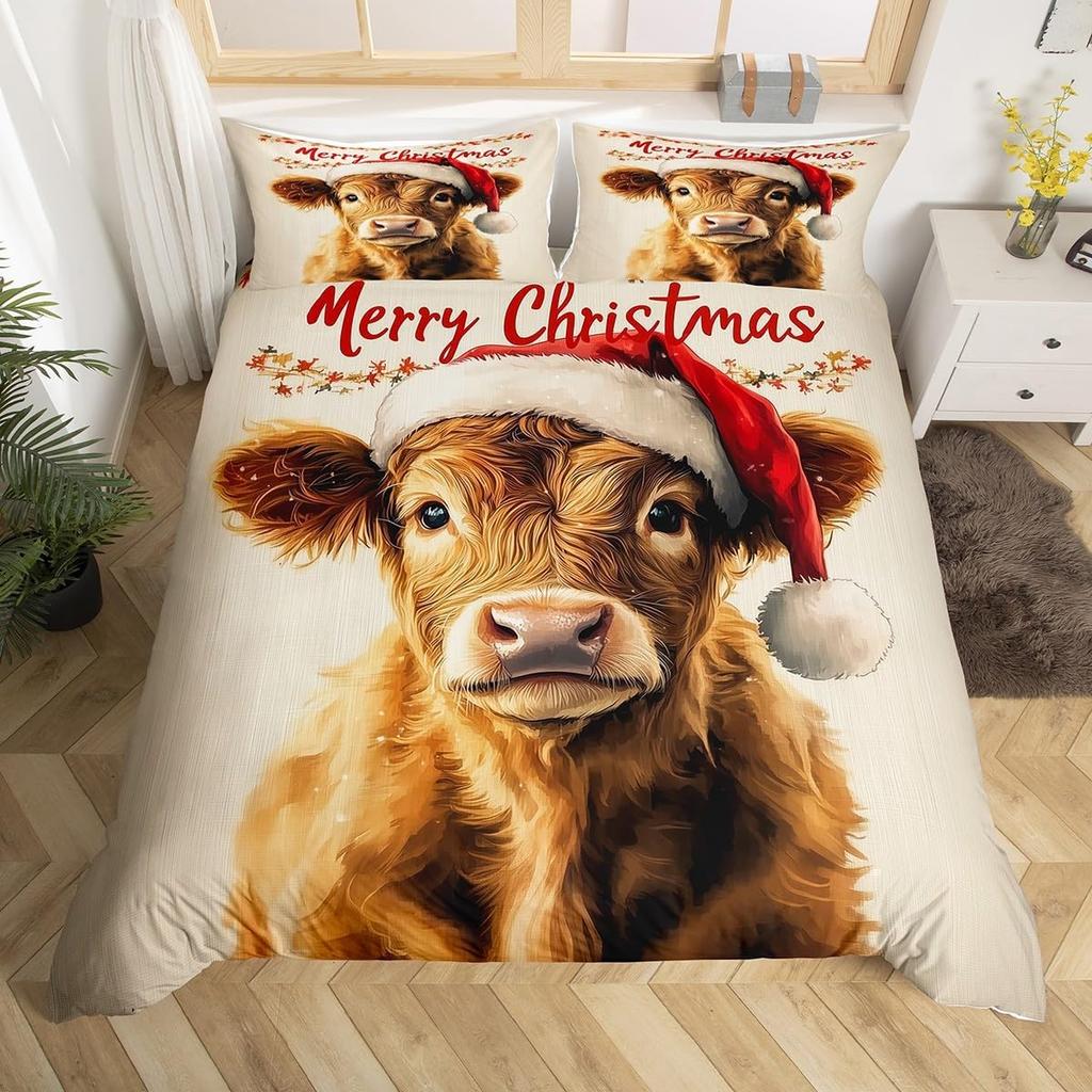 Comforter Merry Christmas King Size Cute Bedding Set For Kids Boys Girls Bohemian Room Decor Bedding Collection 3 Pcs
