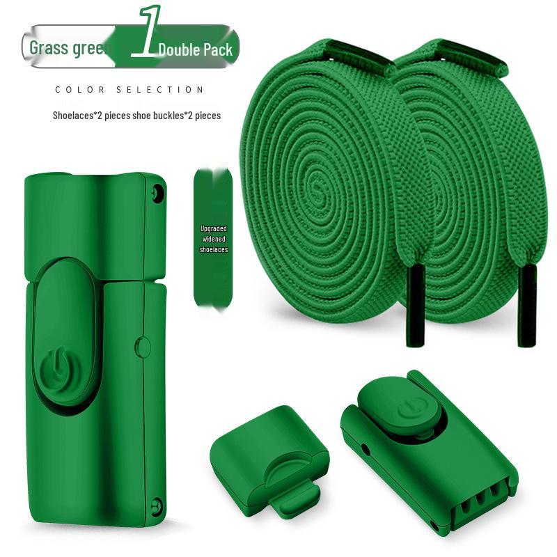 No-Tie Elastic Flat Shoelaces with Metal Buckle for Men & Women