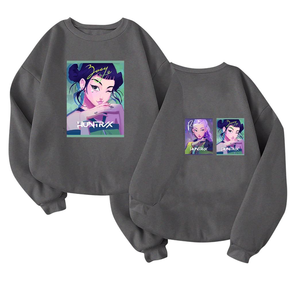 Maglione alla moda leggero a maniche lunghe con scollo rotondo e tasche, maglione stampato