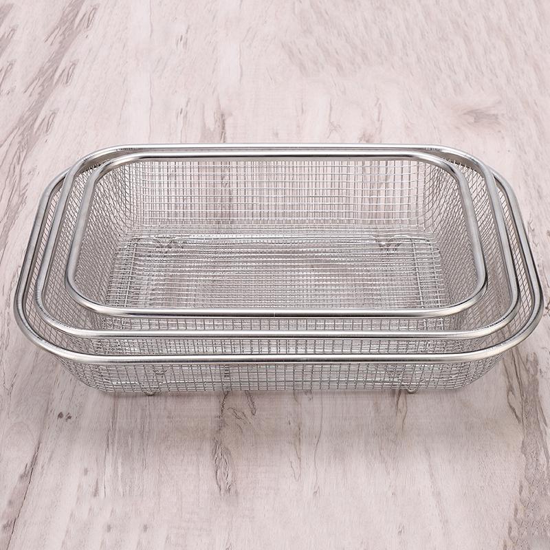 Stainless Steel Air Fryer Grill Mesh Basket Non Stick Tray for Oil Free Roasting and Crisping Home Cooking Accessory