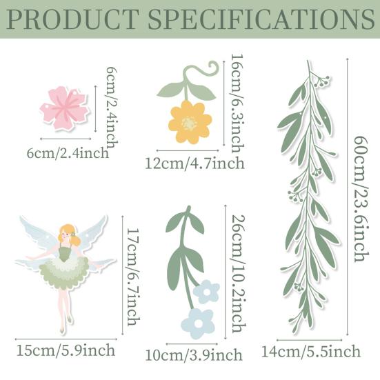 Yousheng DIY Spring Flower Banner Handmade Paper Fairy Leaves Floral Hanging Garland Wedding Baby Shower Birthday Party Backdrop