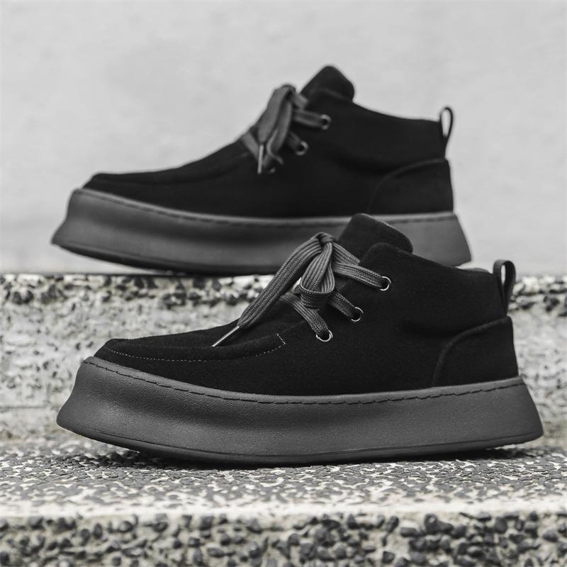 Autumn and winter new retro mid-top solid color casual tooling shoes trendy versatile British style fashion Martin boots 1207-J