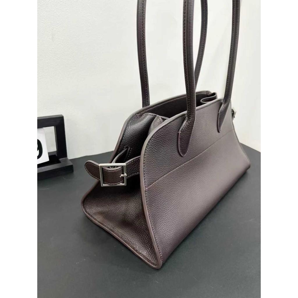 2026 Minimalist Style One-shoulder Tote Bag Top Layer Cowhide Large-capacity Bag Women's Commuter Armpit Bag Handbag Cross-border