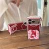 Aesthetic Red Strawberry My Melody Phone Case For iPhone 17 16 15 14 Pro Max Cute Polka Dot Gingham Stand Protective Cover for W