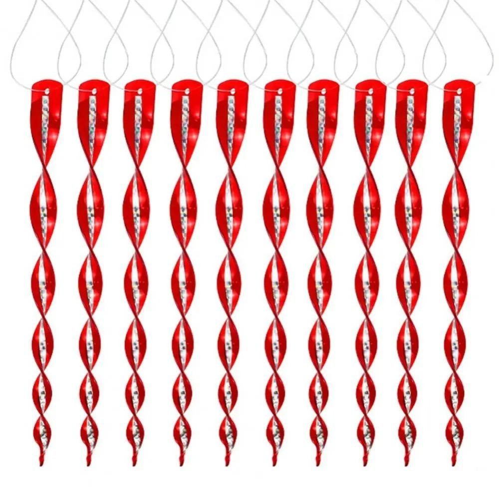 10pcs 360 Degree Rotation Bird Repellent Rods Reflective Wind Spiral Waterproof Bird Repeller Plastic 30CM Length