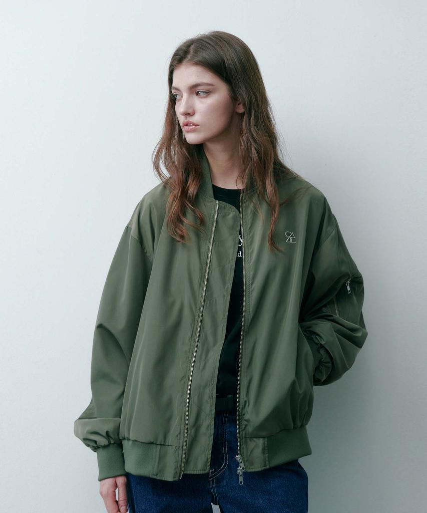 Salt And Chocolate Oversized Bomber Jacket Ma-1 Khaki 4W241D001