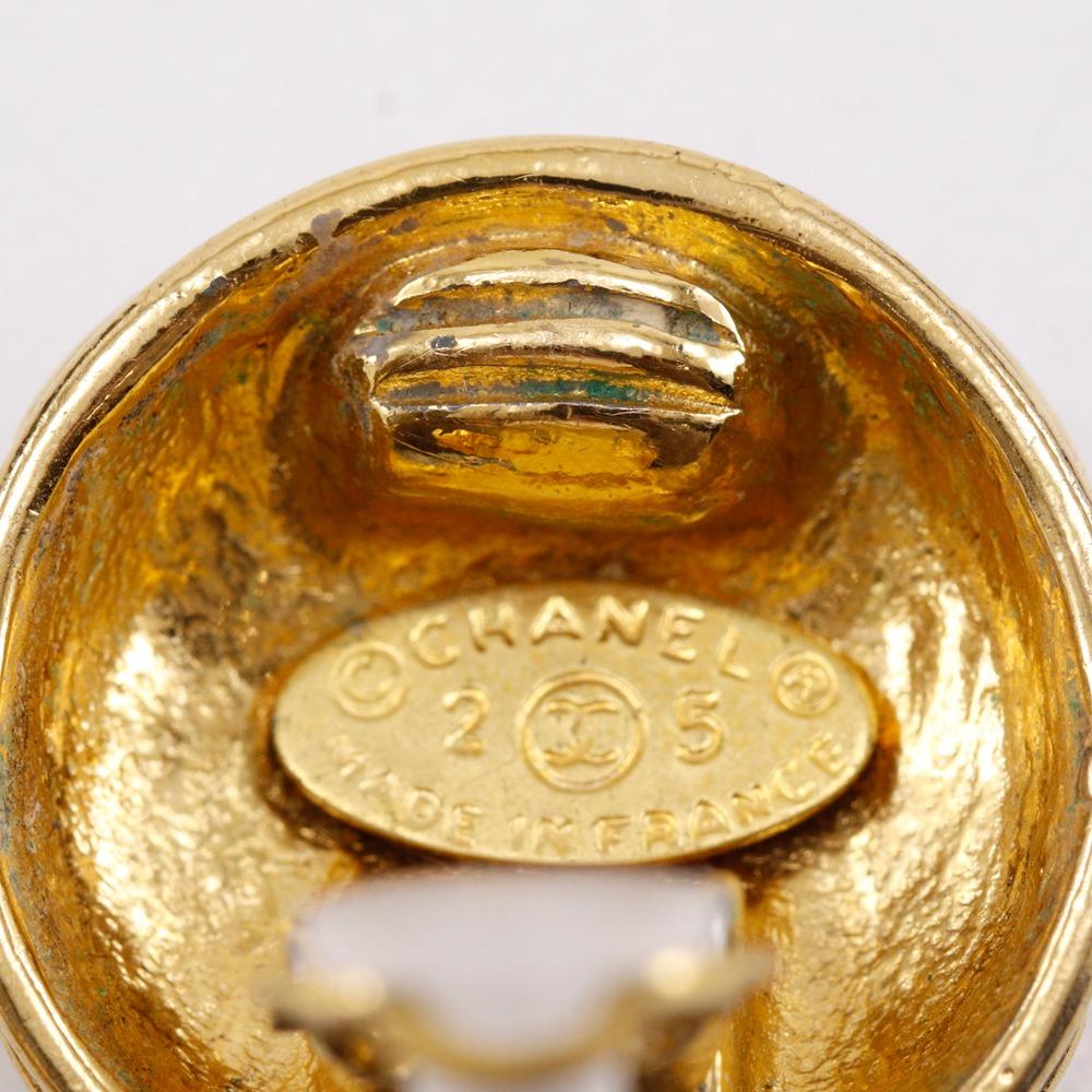 CHANEL COCO Mark Matelasse Earring vintage Plated Gold 23.6g Women Used