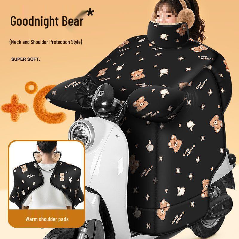 Winter Winddichte Fleecegefütterte Elektrofahrzeug-Windschutzscheibenabdeckung mit Vergrößerten Kniepolstern