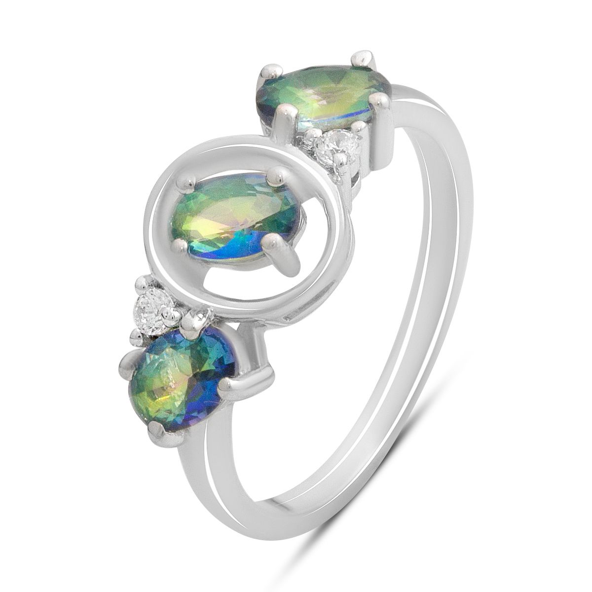 

Серебряное кольцо с мистик топазом 1.075ct, вес изделия 2,96 гр (2191322) 18 різнокольорові кольору