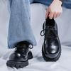 Schuhe mit großem Kopf Derby 2025 neue Herrenschuhe Nischen-Plateau Freizeitlederschuhe hochgezogene kleine Lederschuhe 1098-B