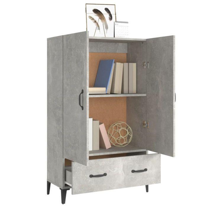 812541 vidaXL Buffet Concrete Grey 70x31x115 Cm Engineered Wood